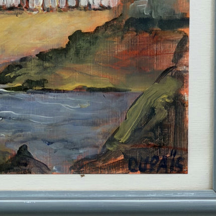Rustic Seascape Oil Painting "Sailboat Alone" Refined Small Art Holland Art Shop