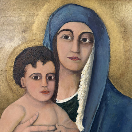 Traditional Religious  Oil Painting "Madonna Child" Expressive Large Artwork Holland Art Shop