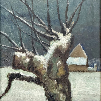 Original Landscape Oil Painting "Snowy Tree" Timeless Art Holland Art Shop