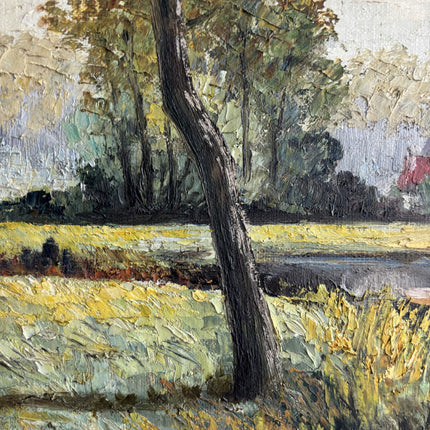 Detailed Landscape Oil Painting "Autumn Trees" Vintage Artwork Holland Art Shop