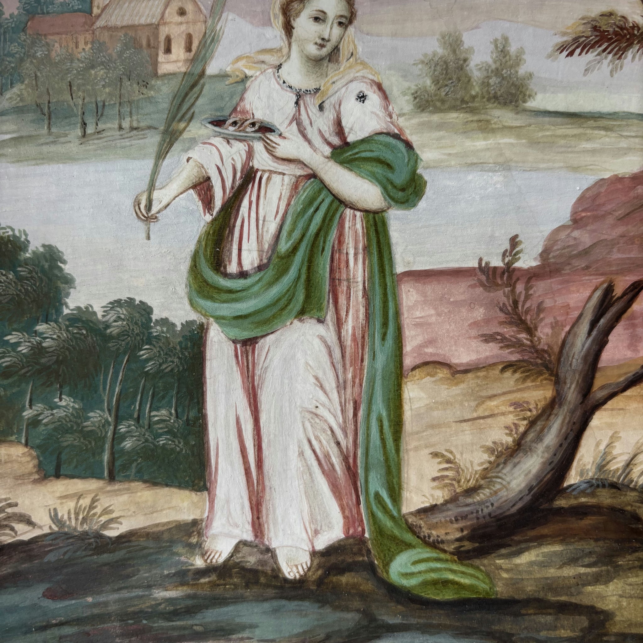 Antique Portrait Egg Tempera 
