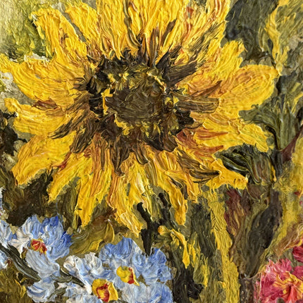 Expressive Floral Still Life Oil Painting "Flower Vase" Traditional Small Art Holland Art Shop