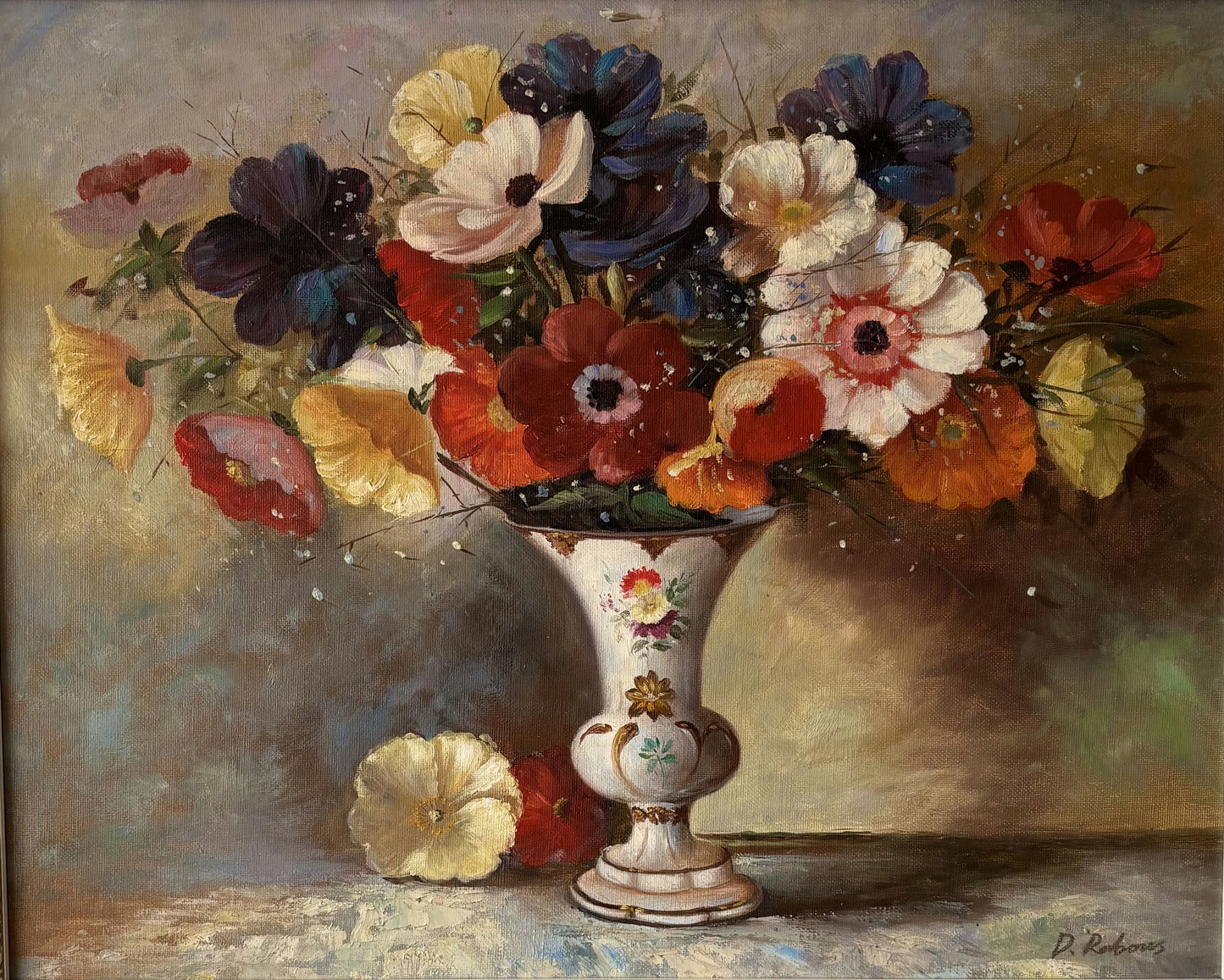 Figurative Oil Painting Floral Still Life "Floral Arrangement" Medium Art