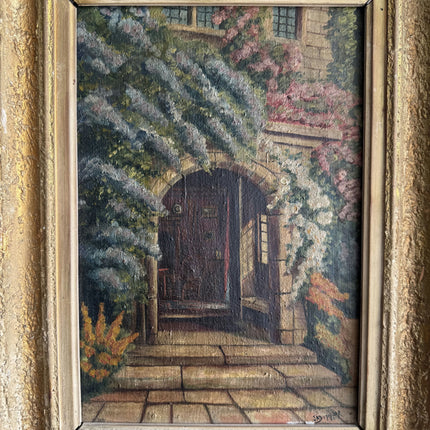 1933 Scenery Oil Painting "Arched Doorway" Artwork Holland Art Shop