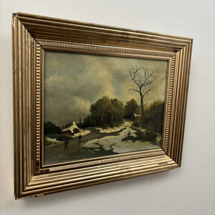 Vintage Winter Landscape Oil Painting "Lonely Tree" Traditional Art Holland Art Shop