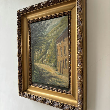 Detailed Interior Oil Painting "Golden Frame" Expressive Small Art Holland Art Shop