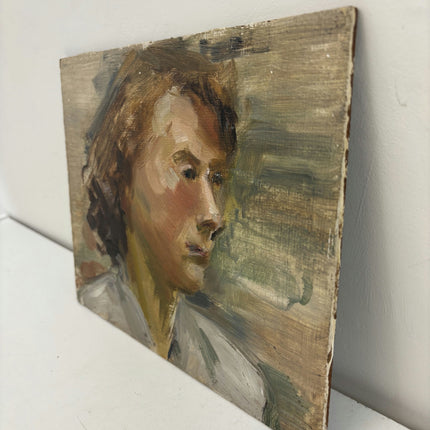 Original Portrait Oil Painting "Young Woman" Traditional Small Artwork Holland Art Shop
