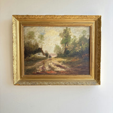 Traditional Landscape Oil Painting "Thatched Cottage" Expressive Artwork Holland Art Shop