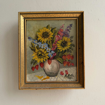 Expressive Floral Still Life Oil Painting "Flower Vase" Traditional Small Art Holland Art Shop