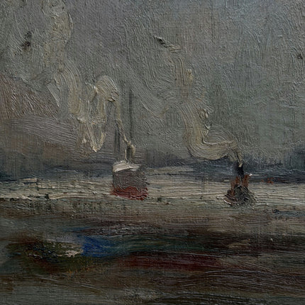 Traditional Harbor Scene Oil Painting "Framed Canvas" Detailed Art Holland Art Shop
