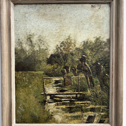 Timeless Landscape Oil Painting "Wooden Bridge" Expressive Art Holland Art Shop
