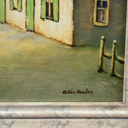 Detailed Cityscape Oil Painting "Village Street" Handcrafted Art Holland Art Shop