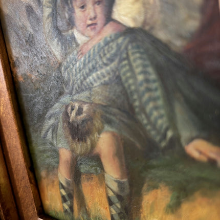 Marvelous Oil Painting Portrait "Childhood Playtime" Antique Medium Artwork Holland Art Shop