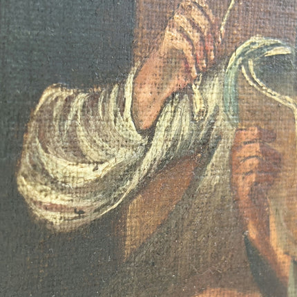 Refined Figurative Oil Painting "Seated Couple" Vintage Art Holland Art Shop