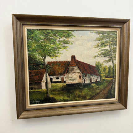 Classic Farm Oil Painting "Thatched Cottage" Refined Art Holland Art Shop