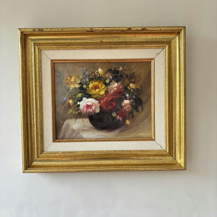 Detailed Floral Still Life Oil Painting "Flower Bouquet" Elegant Small Artwork Holland Art Shop