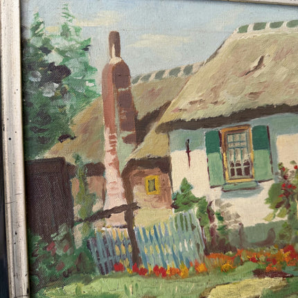 Rustic Landscape Oil Painting "Thatched Cottage" Timeless Art Holland Art Shop