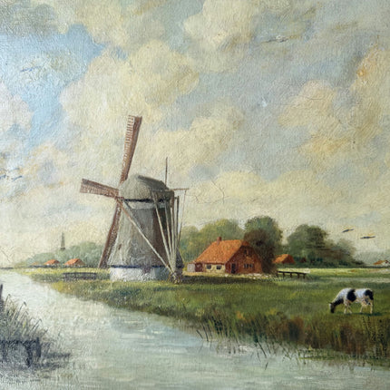Detailed Landscape Oil Painting "Dutch Windmill" Classic Artwork Holland Art Shop
