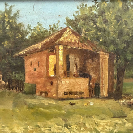 Detailed Landscape Oil Painting "Thatched Cottage" Classic Small Artwork Holland Art Shop