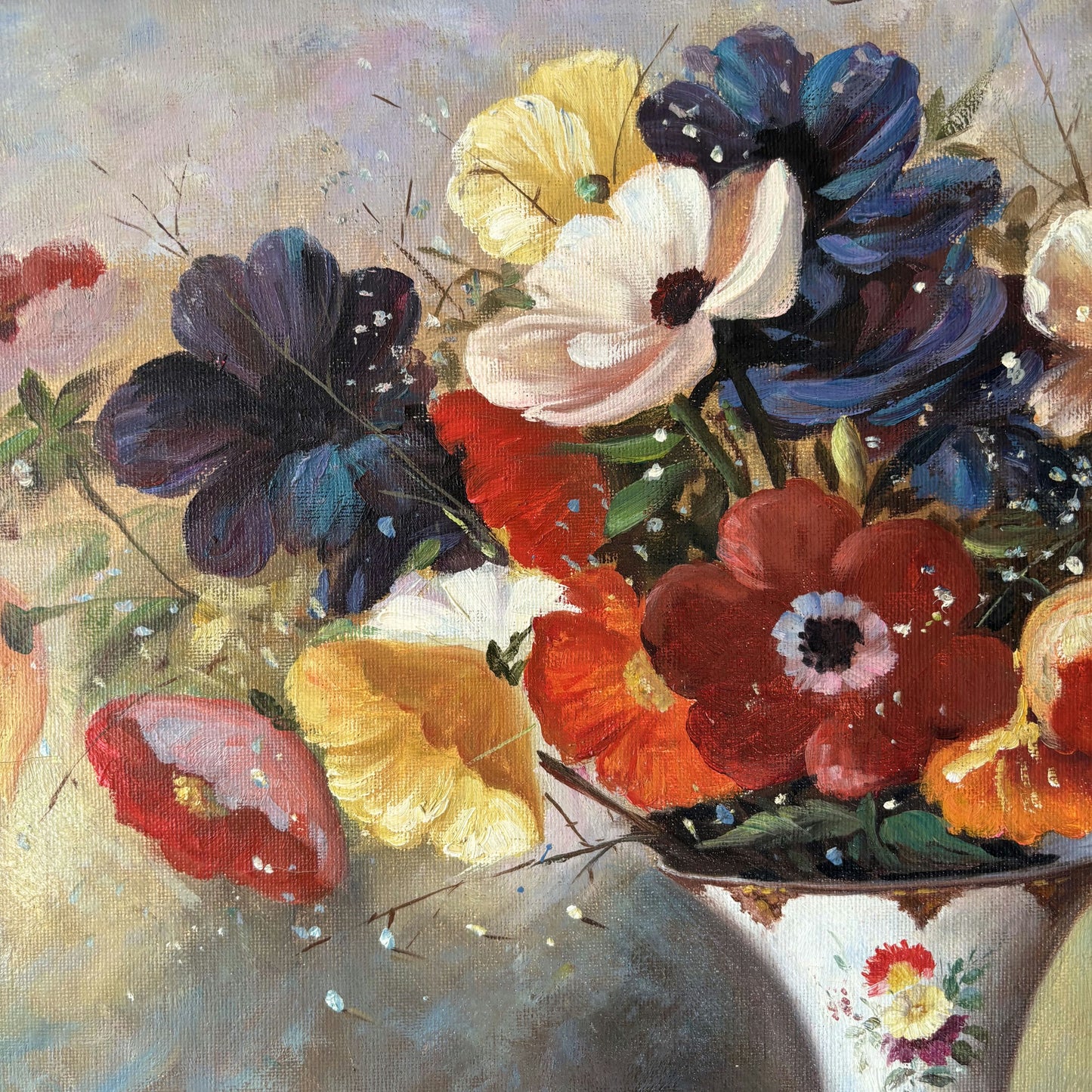 Figurative Oil Painting Floral Still Life "Floral Arrangement" Medium Art