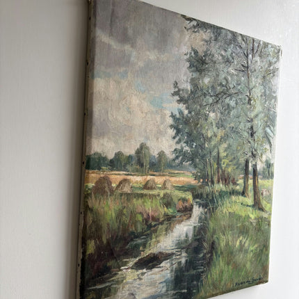 Elegant Landscape Oil Painting "Tall Tree" Rustic Belgique Art Holland Art Shop