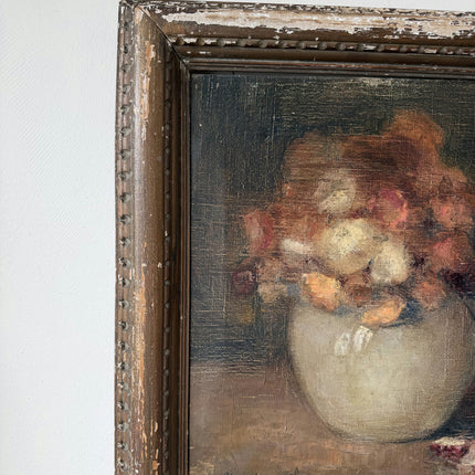 19th Century Oil Painting Floral Still Life "Flower Pot" Medium Art Holland Art Shop