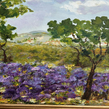 Traditional Landscape Oil Painting "Lavender Trees" Original Art Holland Art Shop