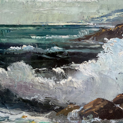 Refined Seascape Oil Painting "Ocean Painting" Detailed Small Artwork Holland Art Shop