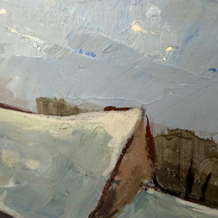 Handcrafted Winter Landscape Oil Painting "Snowy House" Refined Small Art Holland Art Shop