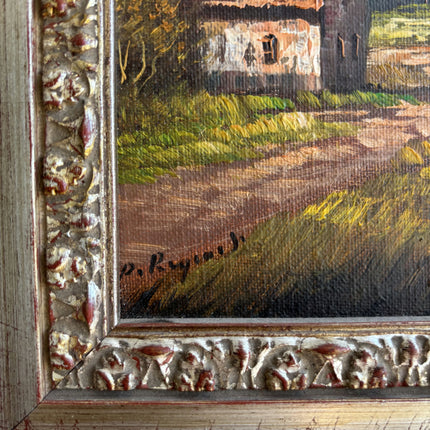 Authentic Landscape Oil Painting "Ornate Frame" Original Small Artwork Holland Art Shop