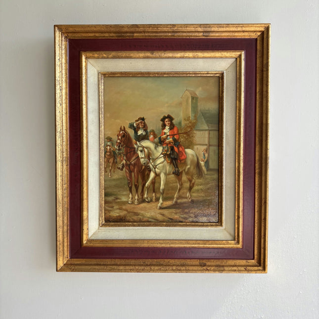 Handcrafted Figurative Oil Painting "Mounted Painting" Classic Small Art Holland Art Shop