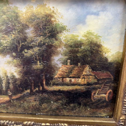 Antique Landscape Oil Painting "Gilded Frame" Traditional Small Artwork Holland Art Shop