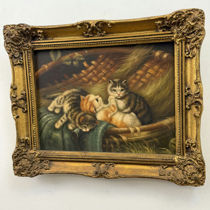 Timeless Animals Oil Painting "Three Kittens" Traditional Art Holland Art Shop