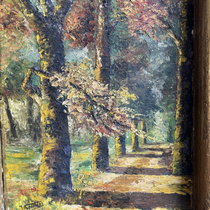 Vintage Landscape Oil Painting "Row Of Trees" Authentic Art Holland Art Shop