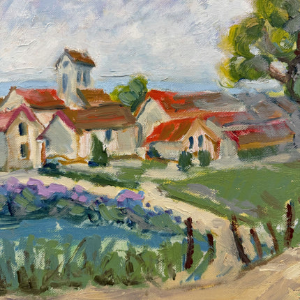 Rustic Landscape Oil Painting "Coastal Village" Original Art Holland Art Shop