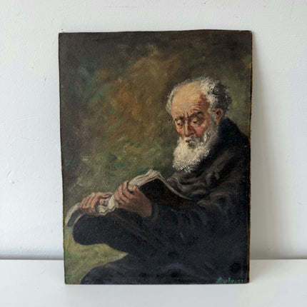 Classic Oil Painting Portrait "Reading Elderly Man" Refined Small Art Holland Art Shop