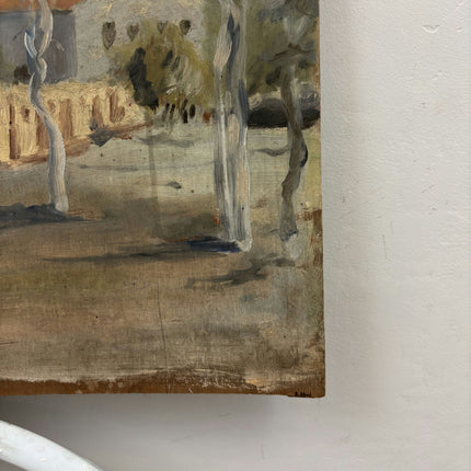 Original Landscape Oil Painting "Orange Roof House" Expressive Small Artwork Holland Art Shop