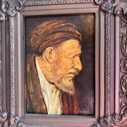 Elegant Portrait Oil Painting "Bearded Man" Traditional Small Artwork Holland Art Shop