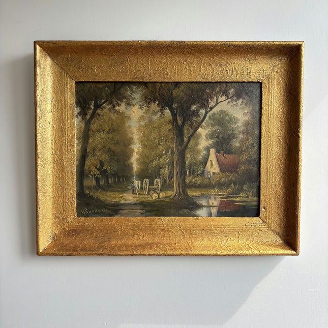 Timeless Landscape Oil Painting "Horse Cart" Expressive Dutch Art Holland Art Shop