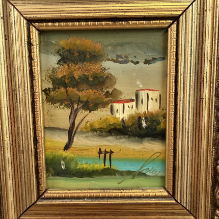 Expressive Landscape Oil Painting "Gilded Frame" Rustic Small Art Holland Art Shop