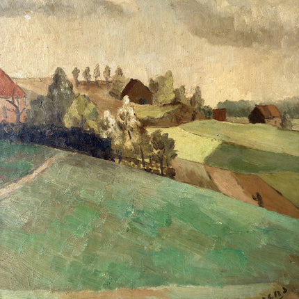 Fine Oil Painting Landscape "Farmhouse Landscape" Handcrafted Medium Art Holland Art Shop