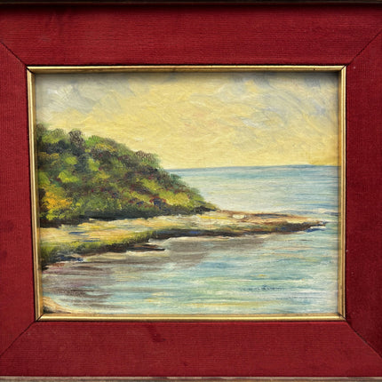 Refined Seascape Oil Painting "Seaside Cove" Authentic Artwork Holland Art Shop