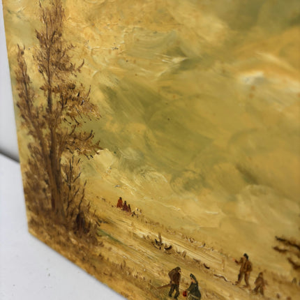 Detailed Winter Landscape Oil Painting "Thatched Cottage" Expressive Small Art Holland Art Shop