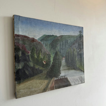 Original Landscape Oil Painting "River Boat" Elegant Small Artwork Holland Art Shop