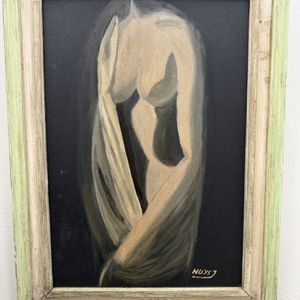 Rustic Portrait Oil Painting "Nude Woman" Traditional Large Artwork Holland Art Shop