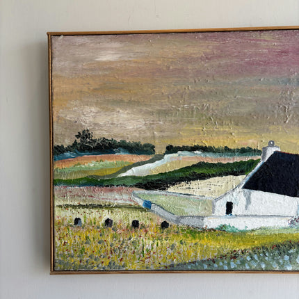 Refined Seascape Oil Painting "White Cottage" Classic Artwork Holland Art Shop