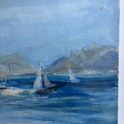 Rustic Seascape Oil Painting "Sailboat Canvas" Expressive Art Holland Art Shop