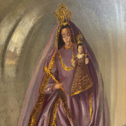 Vintage Religious  Oil Painting "Virgin Figure" Expressive Art Holland Art Shop
