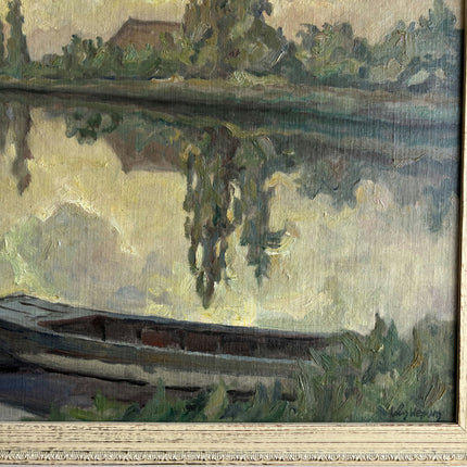 Timeless Landscape Oil Painting "Rowboat Stack" Refined Art Holland Art Shop