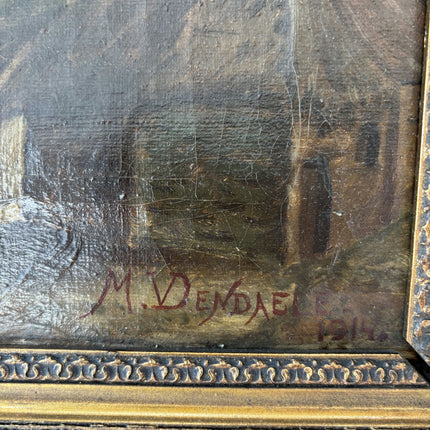 1914 Antique Landscape Oil Painting "Gilded Frame" Art Holland Art Shop